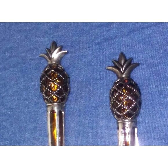 Serving Spoon Set PINEAPPLE design Silver Plated 2 Pc INTERNATIONAL SILVER CO - Picture 4 of 7